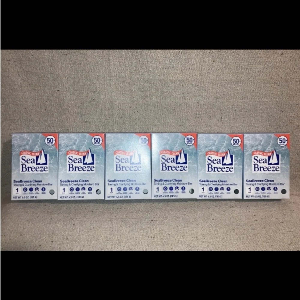 6 Pack Sea Breeze Classic Clean Clarifying Moisture Bar Soap 6.5oz Each